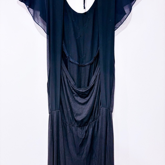 BLANCO GHIACCO Black jumpsuit with white, black and gold beads to tie - Picture 2 of 8